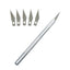 Non-Slip Metal Scalpel Knife Tools Kit Cutter Engraving Craft knives + 5pcs Blades Mobile Phone PCB DIY Repair Hand Tools