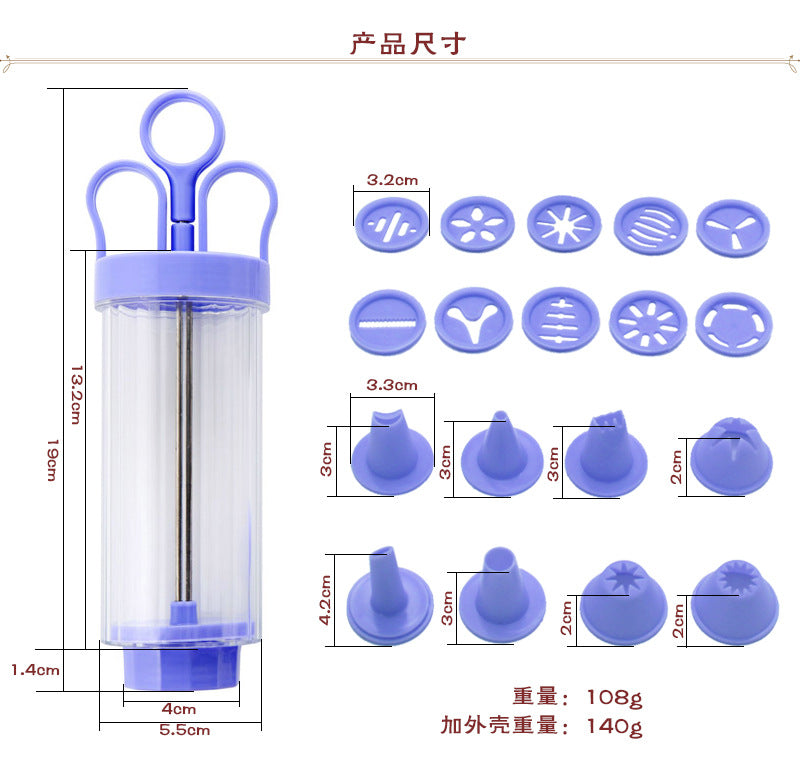 1 Pcs Plastic 8 Cake Nozzles Icing Syringe Mold Cake Decorating Piping Cream Syringe Tips Set Tool Cake Decoration Baking Set