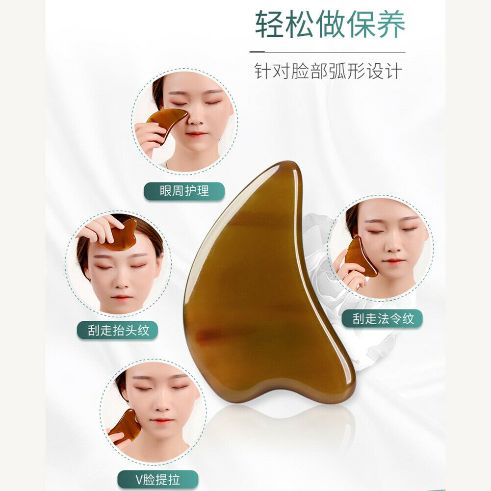 派朗天然牛角刮痧板面部美容器全身通 Pai Lang Tian Ran Niu Jiao Gua Sha Ban Mian Bu Mei Rong Qi