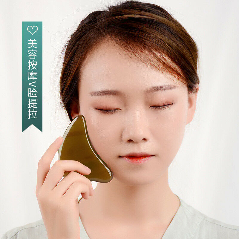 派朗天然牛角刮痧板面部美容器全身通 Pai Lang Tian Ran Niu Jiao Gua Sha Ban Mian Bu Mei Rong Qi