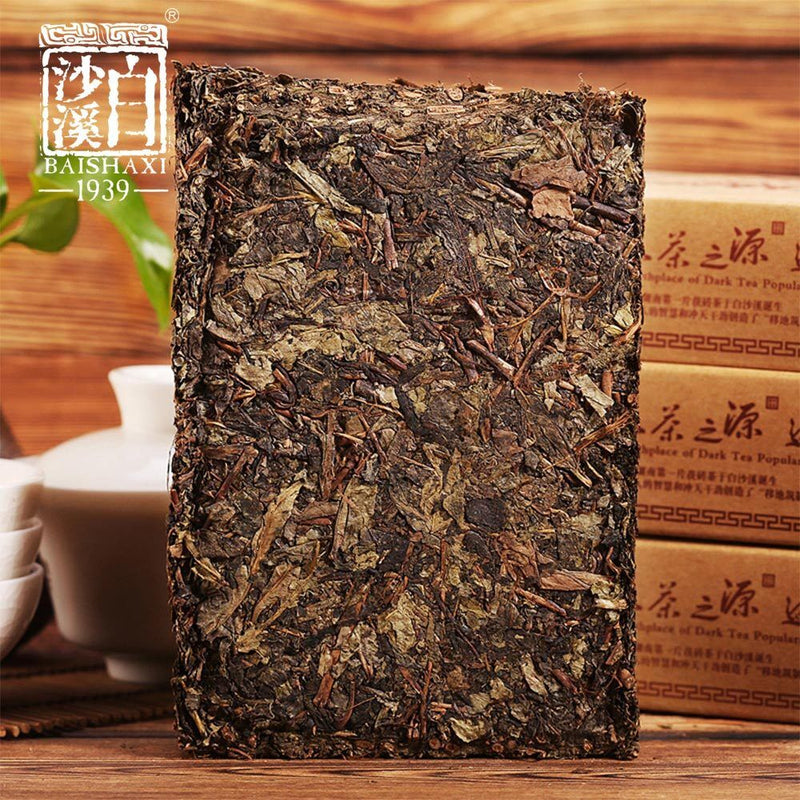 1953 Dark Tea Brick // yr Golden Flower Fu Cha Anhua Baishaxi 338g