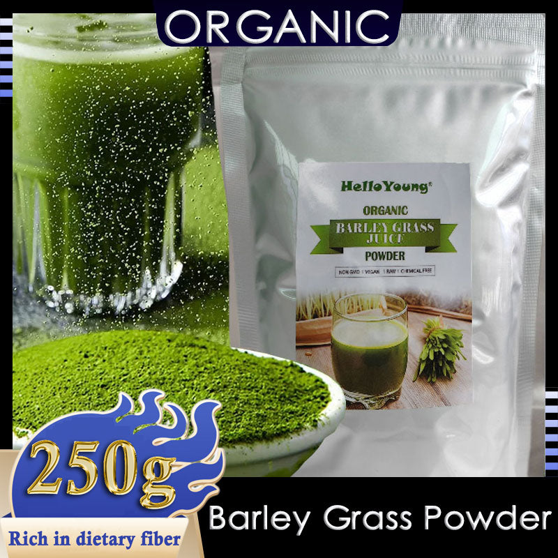 Imported Unsweetened Premium Organic Barley Grass Powder 250g Kosher, Vegan, Bulk. Good Source of Fiber, Protein Main image