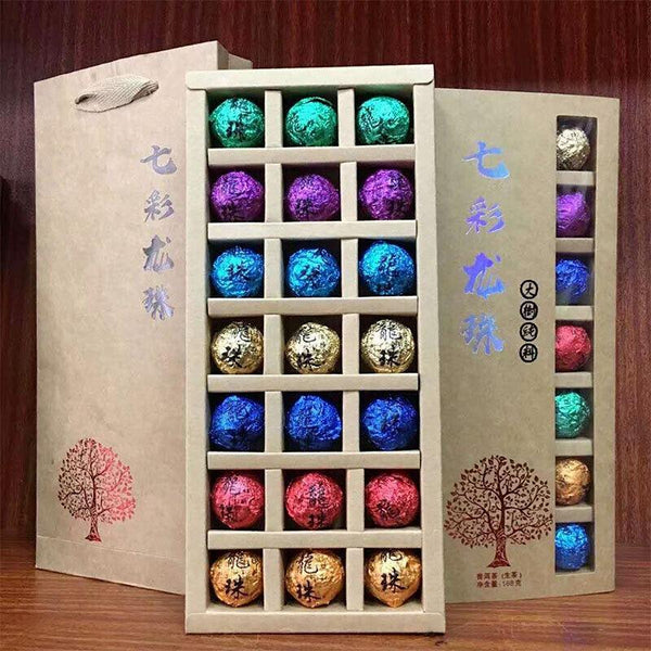CIFbuy 168G Holiday Gift Tea Big Tree Puerh Tea Raw Tea Colorful Dragon Pearl Tea