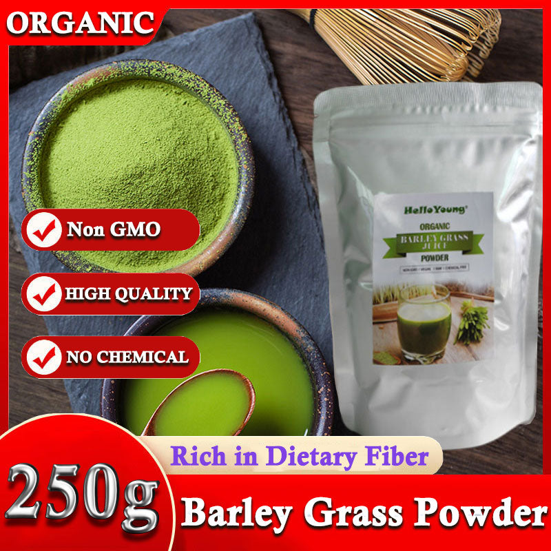 HelloYoung Barley Grass Powder Organic 100% Natural Pure Barley Grass Low Sugar Body Detoxification Main image
