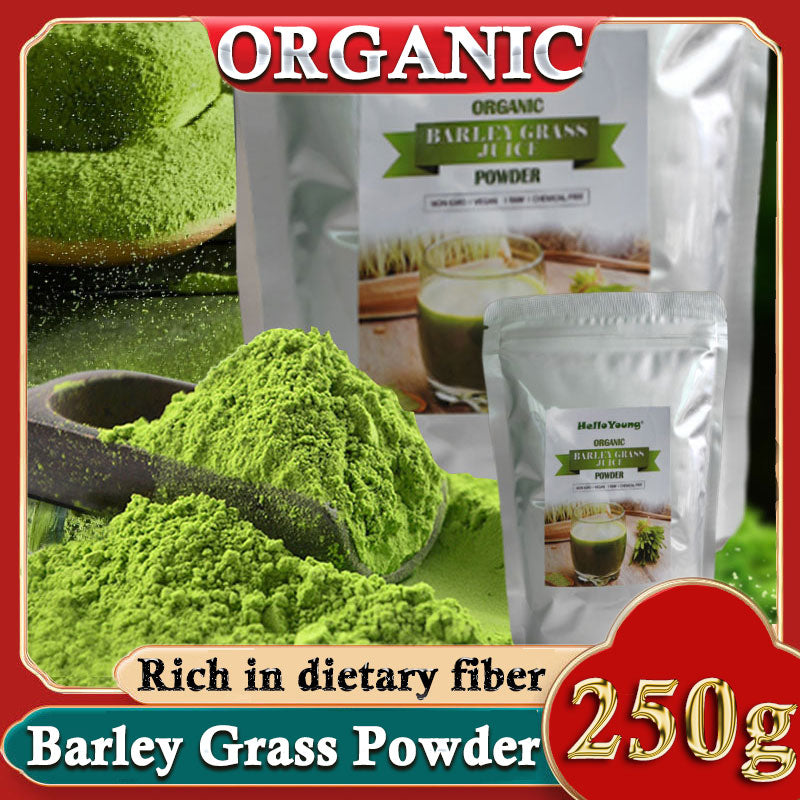 Organic Barley Grass Powder 250g, Green Superfood for Smoothie, Shakes and Salads moistening intestines, burning fat, purifying liver Main image