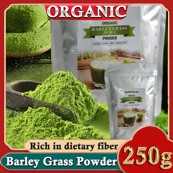 Organic Barley Grass Powder 250g, Green Superfood for Smoothie, Shakes and Salads moistening intestines, burning fat, purifying liver