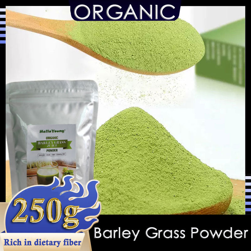 HelloYoung Imported Unsweetened Premium Organic Barley Grass Kosher, Vegan, Bulk. Good Source of Fiber, Protein. Great for Juices, Smoothies, Shakes, Yogurts Main image