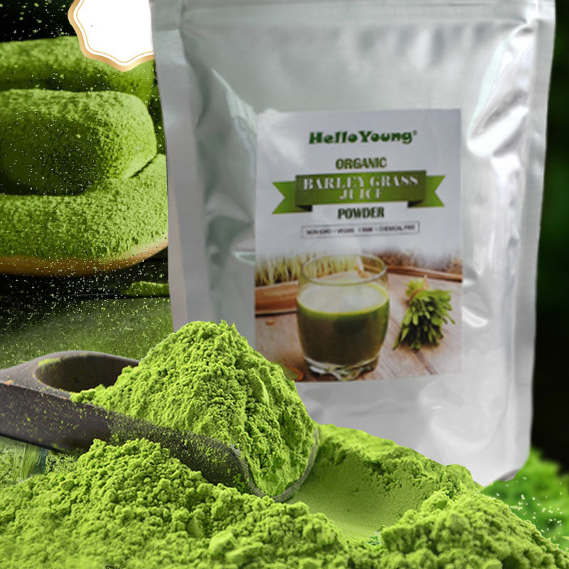HelloYoung Organic Barley Grass Powder Fermented with 35 Strains of Probiotics Fermented Green Superfood Powder for Smoothies & Juice Main image