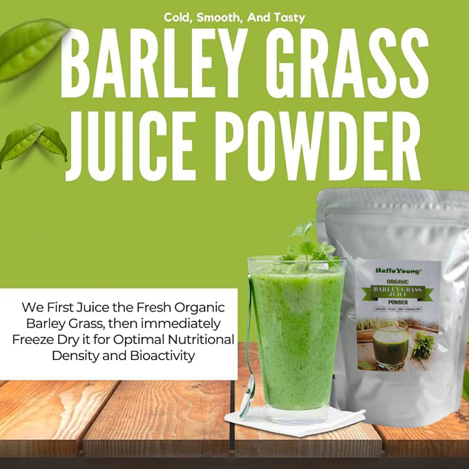 Organic Barley Grass Powder, Antioxidant-Rich, Energy Booster Organic Grass Powder, 100% Natural Superfood, Vegan, Gluten Free, Non-GMO, Kosher Secondary image