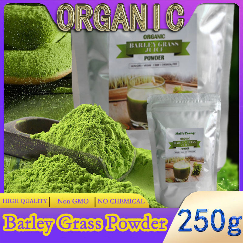 Organic Barley Grass Powder original 250g barley grass official store pure organic barley RAW, GREENISH LIKE LEAVES, NO PRESERVATIVE,NON GMO Main image