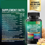 Sea Moss 7000Mg Black Seed Oil 4000Mg Ashwagandha 2000Mg Turmeric 2000Mg