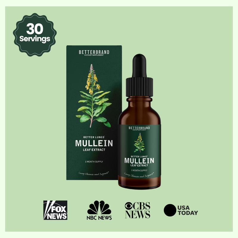 100% Support Lung Cleanse Mullein Leaf Extract Drops All-natural Ingredients