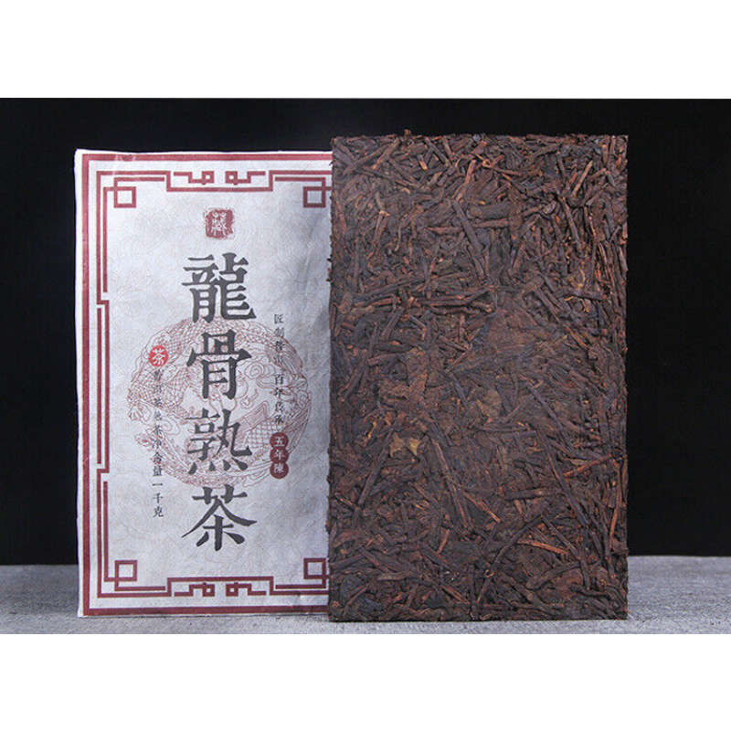 Black Tea Puerh Tea Ripe Tea 1000g Brick Old Tea Stem Dragon Bone Ripe Tea