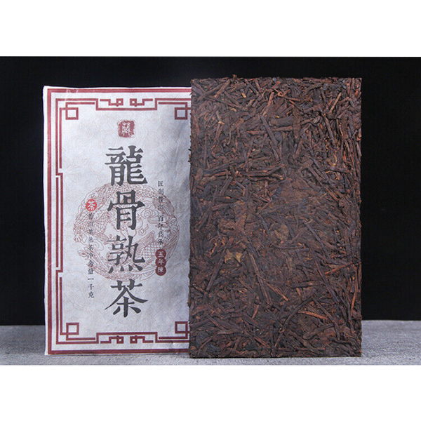 Black Tea Puerh Tea Ripe Tea 1000g Brick Old Tea Stem Dragon Bone Ripe Tea