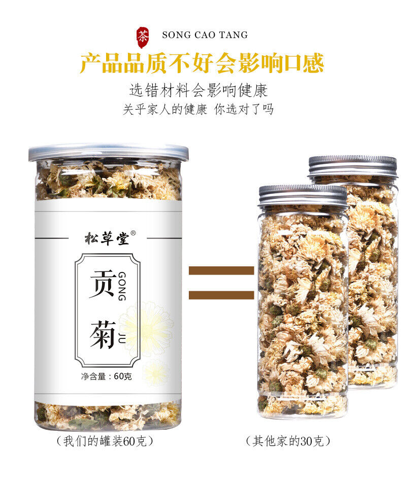 Premium Huangshan Chrysanthemum Flowers White Chrysanthemum Tea 60g