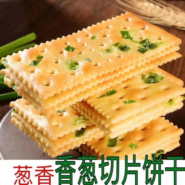 Office Treat,Savory Onion Crackers Crispy Soda Biscuits Snack
