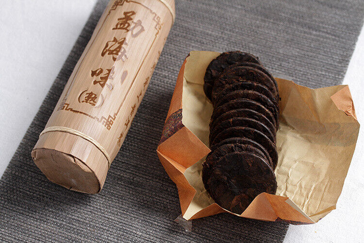 200g Yunnan Pu'er Tea Menghai Flavor Xiao Longzhu Mini Bamboo Tube Ripe Tea