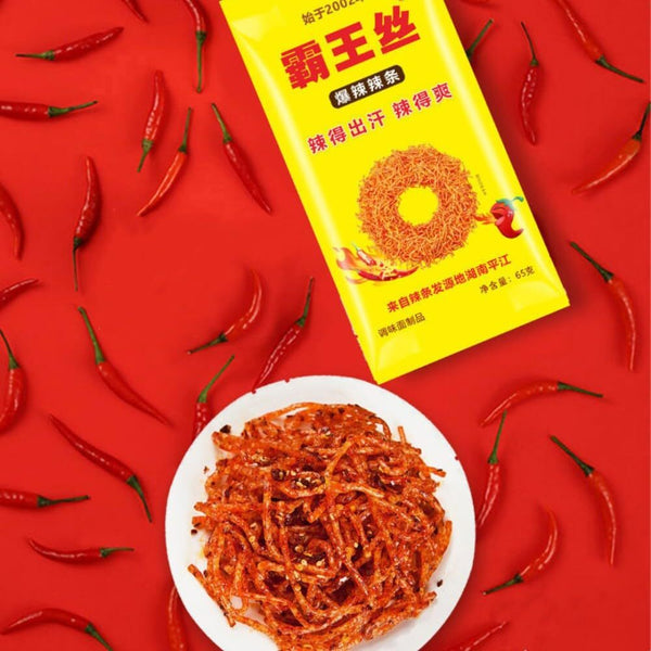 Handmade spicy strips，Mala spicy silk latiao,Chinese Spicy Snack玉峰香辣霸王丝65g