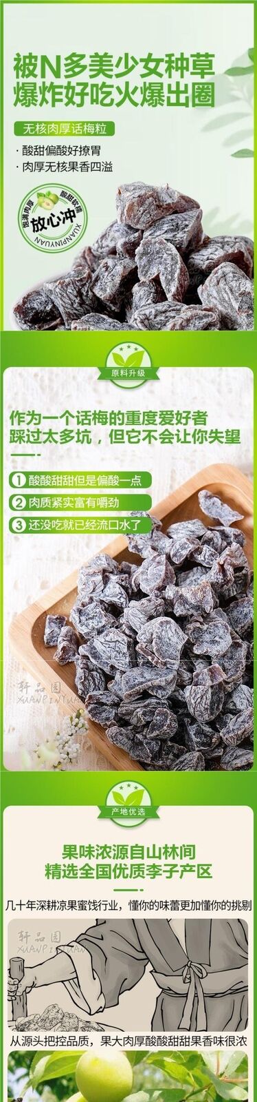 Sour Snacks Classic Flavor Pitted Preserved Plums Sweet