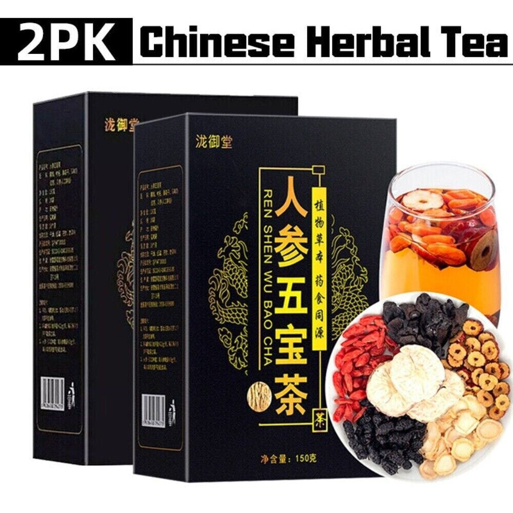 3 Pack Ginseng Six Treasure Herbal Tea Traditional Chinese Kidney Support Blend