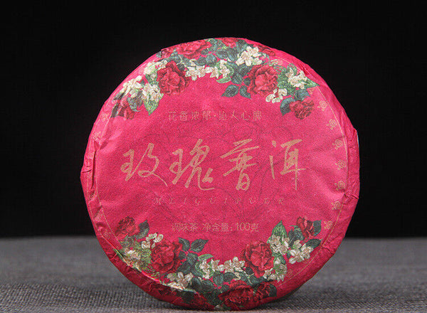 Rose Pu'er Ripe Tea Cake Pu Erh+rose Aged Fragrance Floral Combination Tea Cake