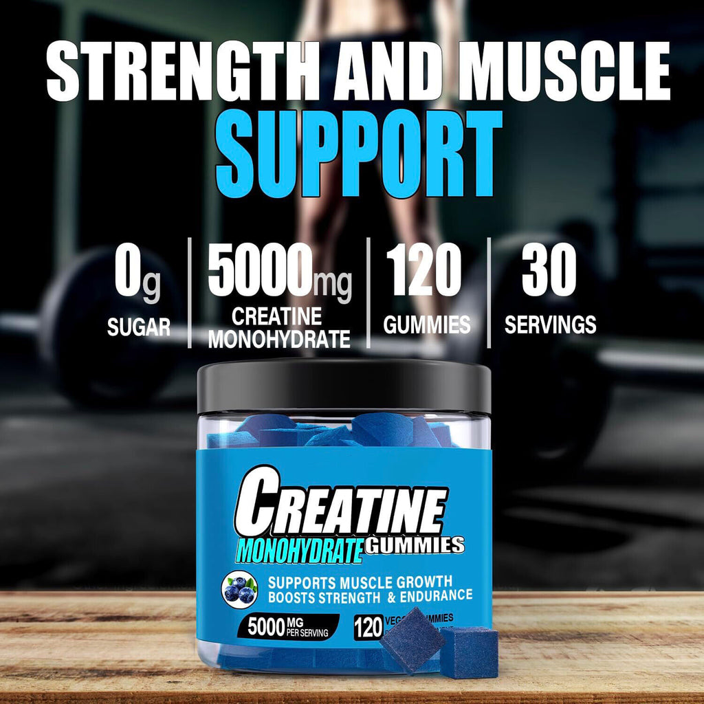 120 Count Kreatin-Monohydrat-Gummis 5000MG Energie und Muskelleistung steigern