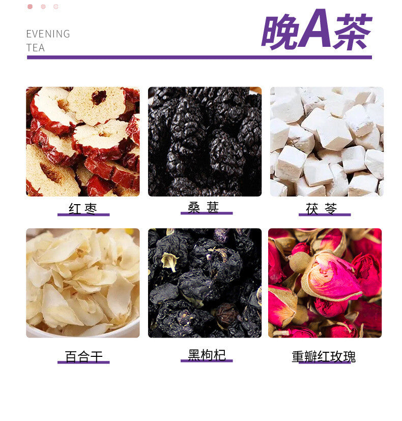 Morning C Evening A Tea with Red Dates, Mulberry, Rose, Green Tangerine, and Fig