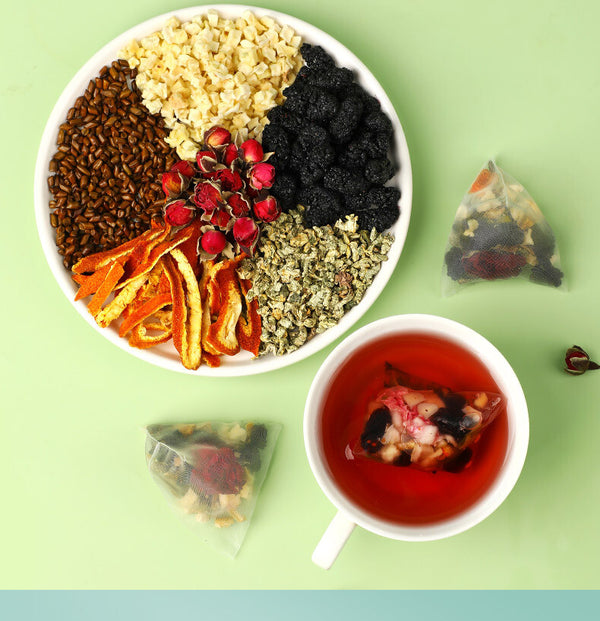 Slimming Detox Drink with Cassia Seed Weight Loss Apple Rose Lotus Leaf Tea