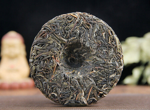 100g Yunnan Menghai Sleeping Deer Mountain Sun Green Pu'er Raw Tea Cake