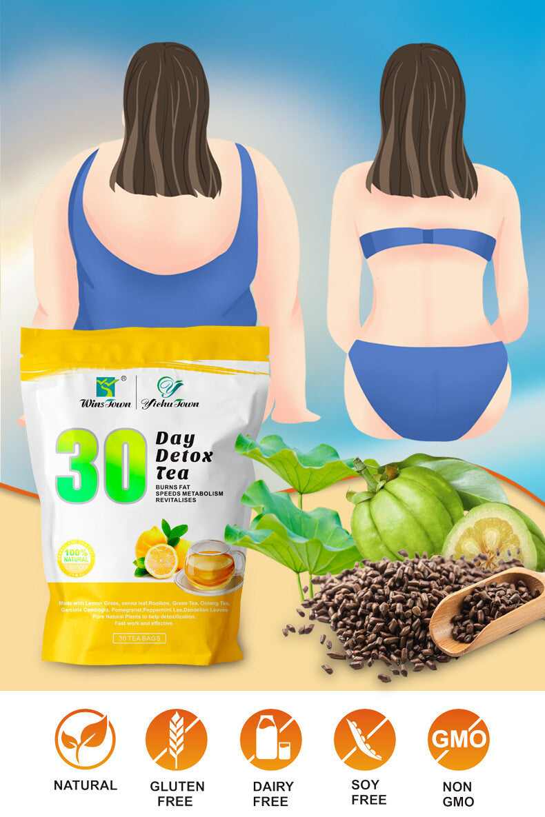Peach Flavor Detox Fit Slim Tea 30 Days Weight Loss Tea Lemon Flavor