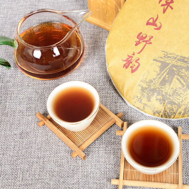 357 g Yunnan deep mountain wild flavor cooked cake seven sub cake Pu'er tea