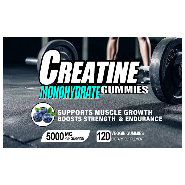 120 Count Kreatin-Monohydrat-Gummis 5000MG Energie und Muskelleistung steigern