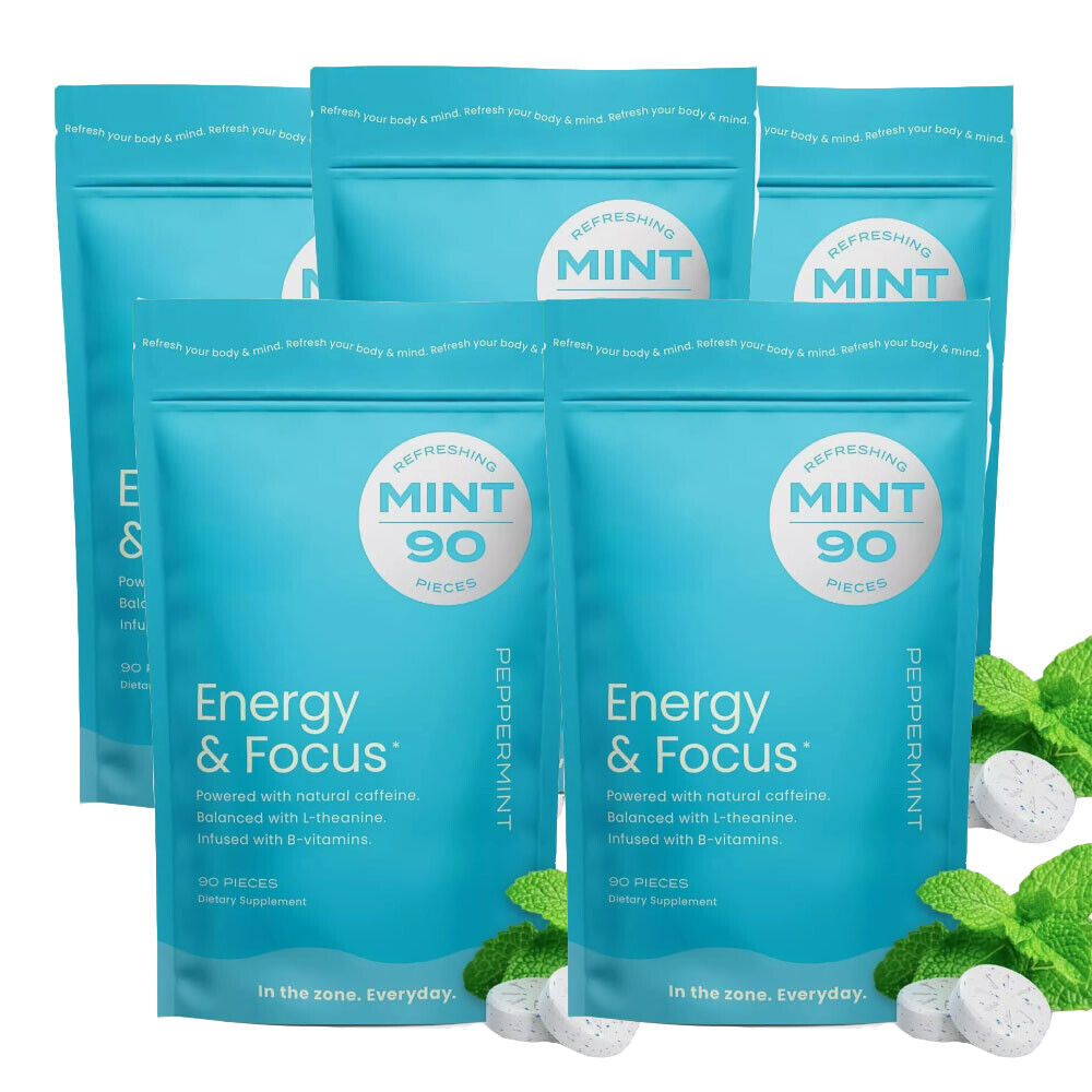 Energy Caffeine GUM (90Pieces) - Sugar Free with L-theanine + Caffeine Main image