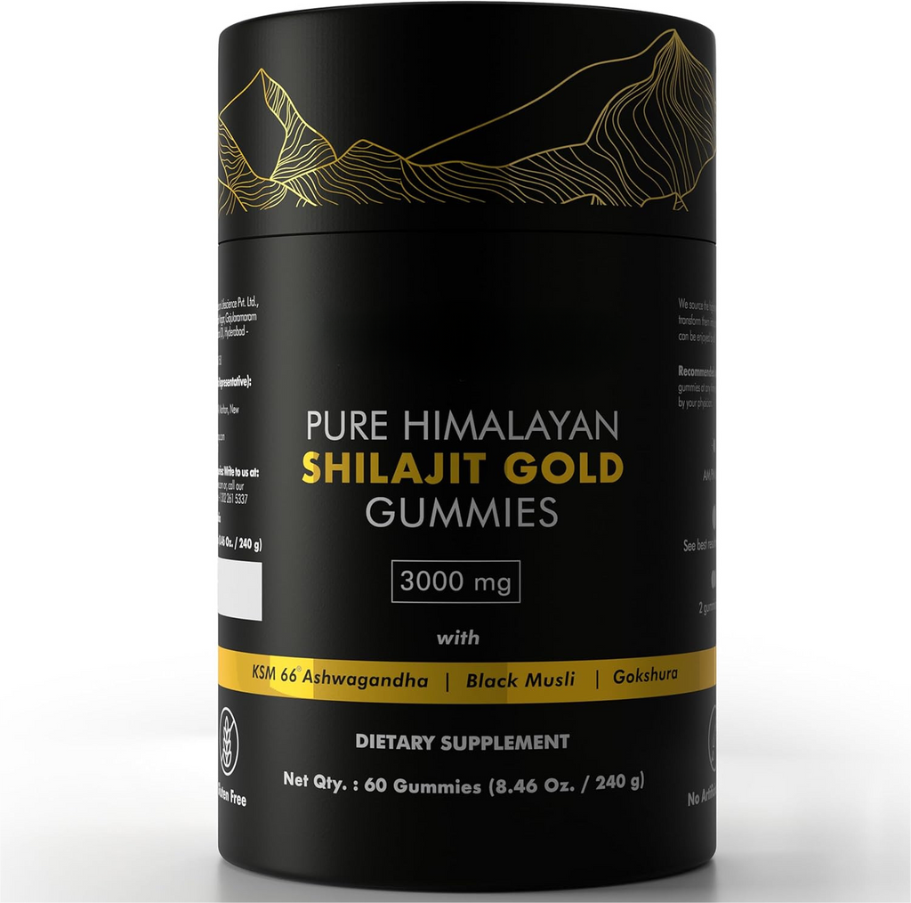 Pure Himalayan Shilajit Gummies Organic,Boost Energy,Stress Relief  Ashwagandha