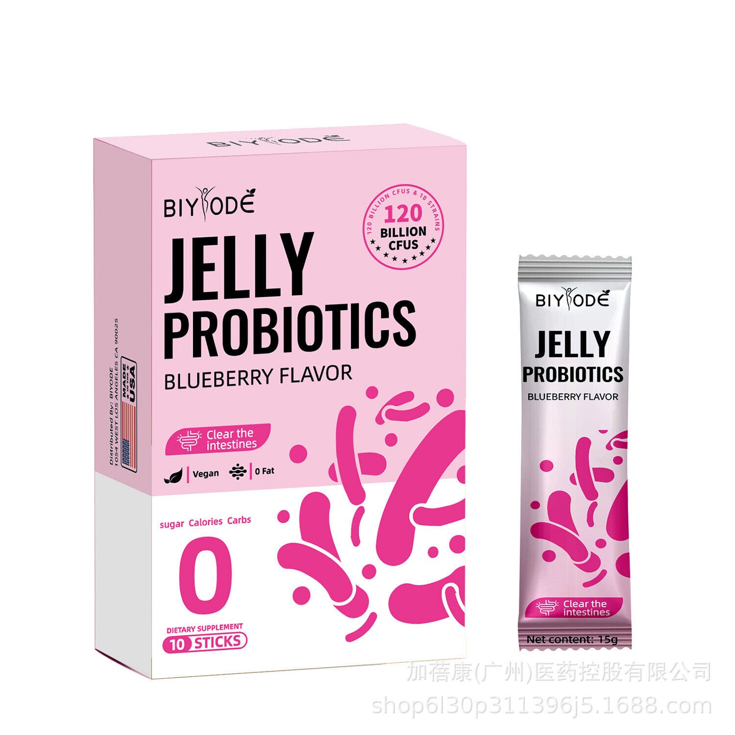 Health, Blueberry Flavor 10 Sticks Probiotic Jelly – Multi-Strain Digestive Main image