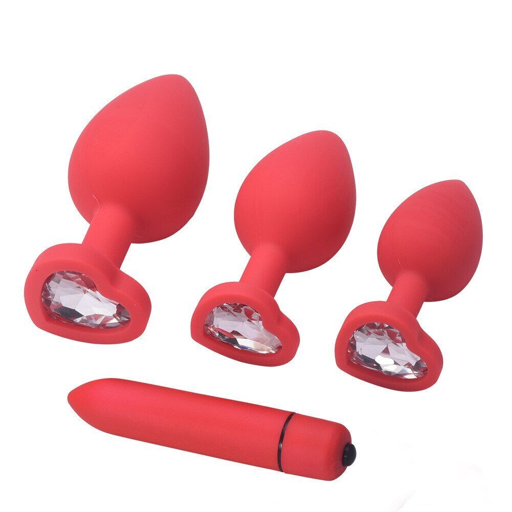 Anal Plugs Sex Toys Butt Plugs Silicone Prostate Massager Vibrator 4pcs/set