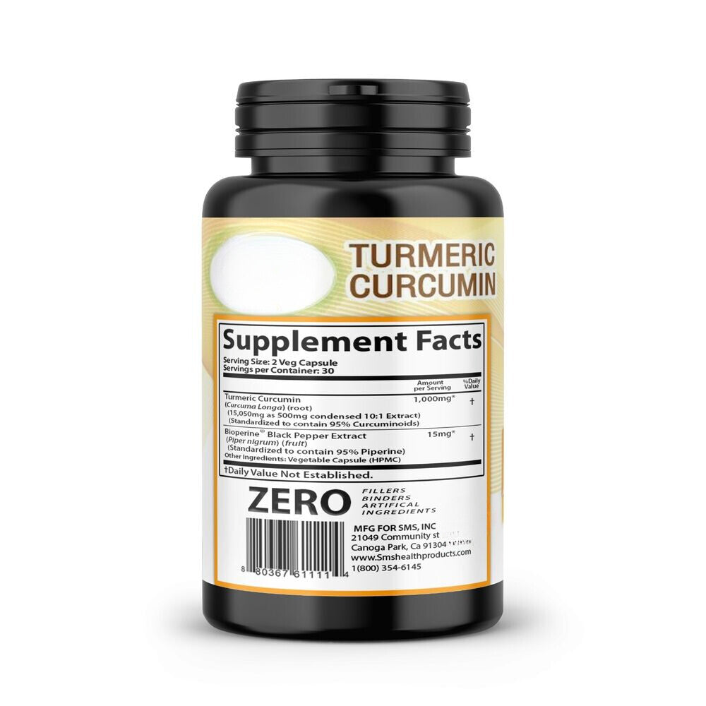 TUMERIC 3000 Mg DAILY TURMERIC MAX Potency CURCUMIN 95% PILLS With Black Pepper