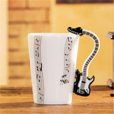 Music Violin Guitar Ceramic Drinkware Mug Coffee Tea Milk Stave Cups with Handle