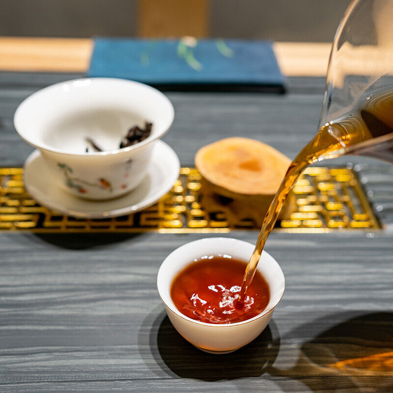 357g Yunnan Brown Mountain Ancient Aged Golden Bud Tribute Cake Ripe Puerh Tea