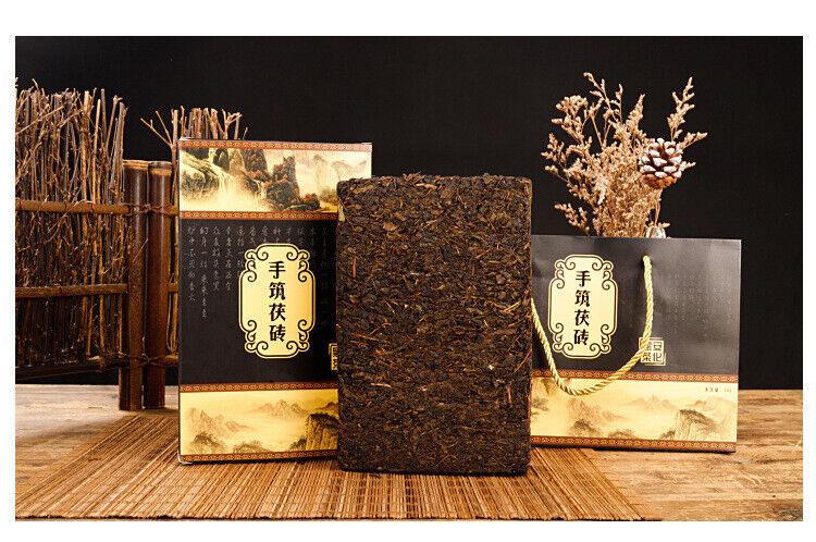 1kg Hunan  Anhua black tea hand-built por tea brick golden flower black tea