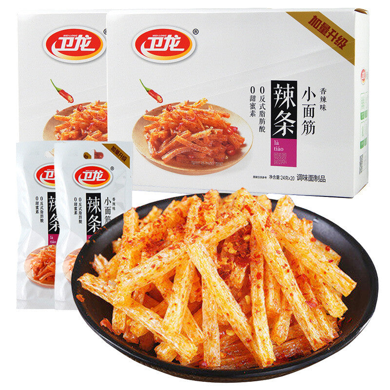 Weilong Small Gluten Spicy Strips Vegetarian Meat Spicy Snacks 卫龙小面筋辣条大刀肉素肉零食