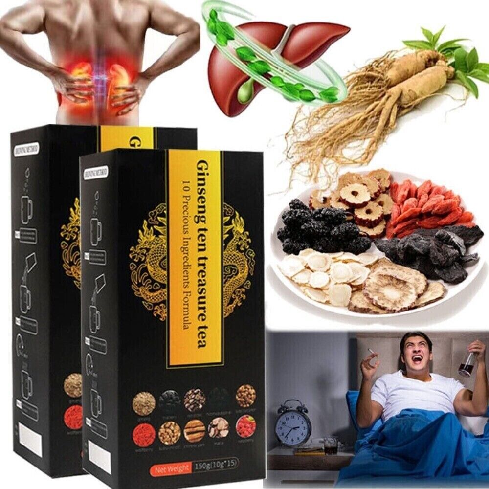 Ginseng Treasure Tea 10 Ingredients Premium Herbal Goji Blend Natural