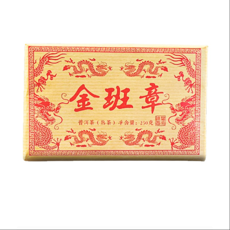 Pu'er Tea Cooked Tea Jinbanzhang Jinya Tea Brick 250g Puerh Tea Cooked Pu-er Tea