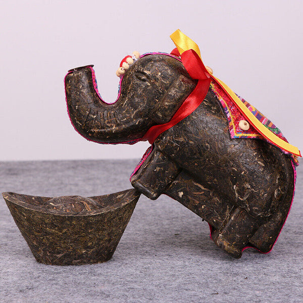 Ruyi auspicious craft tea three-dimensional tea carving small elephant ornaments