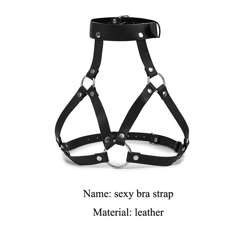 BDSM Leather Sex Restraint Bra Sex Collor Fox Mask for Adult Sex Games