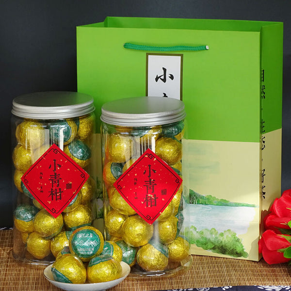 Xinhui Raw Sun-dried Xiaoqingkang Palace Puerh Ripe Tea Tinned Lemon Red Tea500g