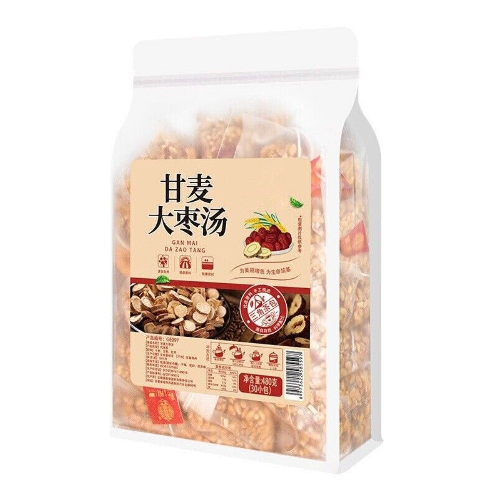 Licorice Wheat Jujube Tea 480g Glycyrrhiza Herbal Blend Easy Brew Triangle Bags Main image