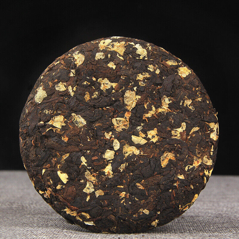 100g Pu'er Ripe Tea Jasmine Ripe Tea Cake 普洱熟茶茉莉花普熟茶饼三级普洱+茉莉 陈香花香小茶饼 Secondary image