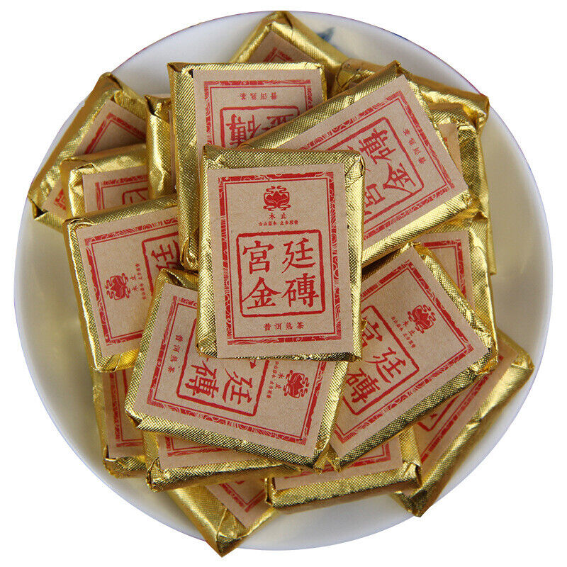 500g Yunnan Pu'er Palace Golden Brick Pu'er Tea Ripe Tea with Jujube Fragrance