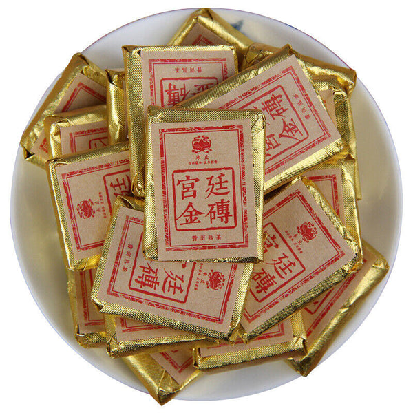 500g Yunnan Pu'er Palace Golden Brick Pu'er Tea Ripe Tea with Jujube Fragrance